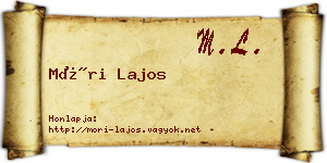 Móri Lajos névjegykártya