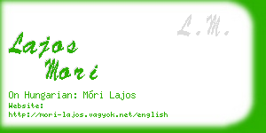 lajos mori business card